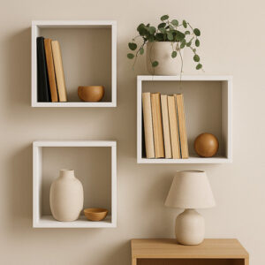 Kit 03 Nichos 30x30 Branco Sala Banheiro Decoração MDF